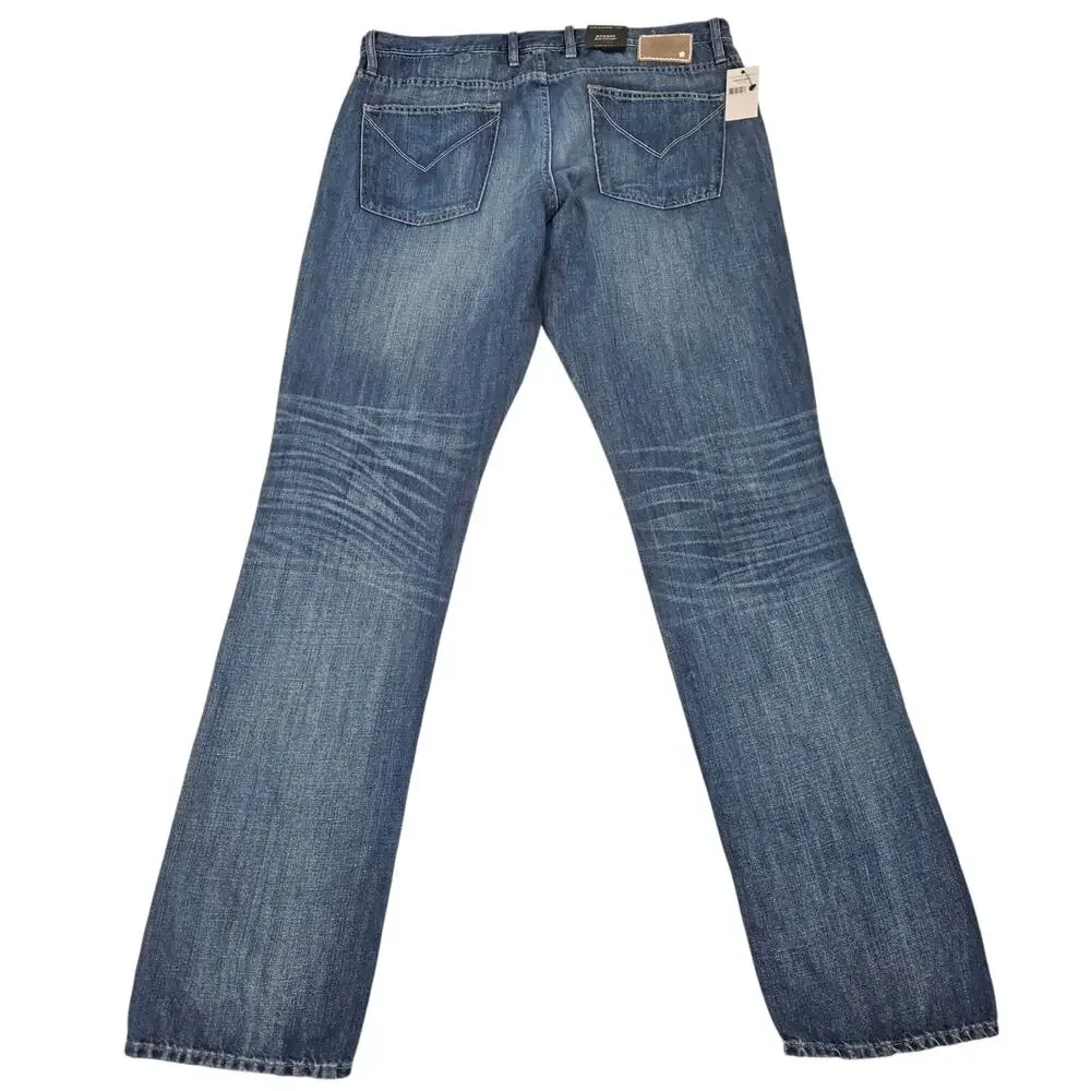 NWT John Varvatos Jeans Mens Size 38 Bowery Slim Straight Leg Casual Medium Wash